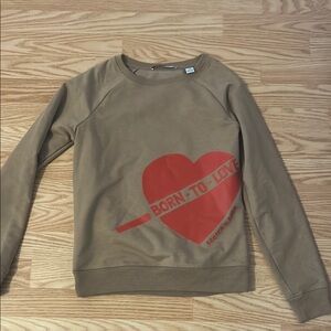 Scotch & Soda Tan Long Sleeve Graphic Hoodie